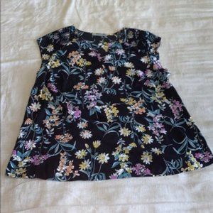 L - XL Daniel Rainn Floral Cap Sleeve Blouse